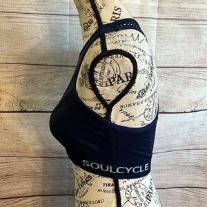 Soulcycle Soul Cycle Sports Bra Laser Cut High Neck Navy Blue Size Small